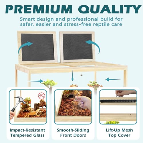82 Gallon Bearded Dragon Tank (Oak / 82 Gallon (48x19.5x19.5 Inch))