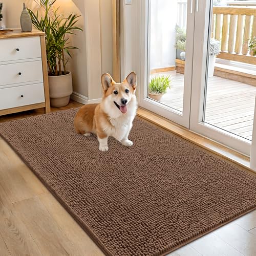 Dog Door Mat for Muddy Paws 54x32 (Mocha / 54" X 32")