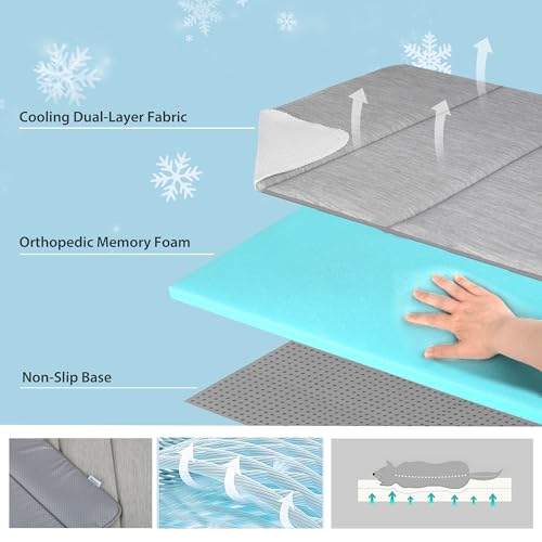 Dog Cooling Mat for Large Dogs (Grey / 41"L x 27"W x 0.8"H)