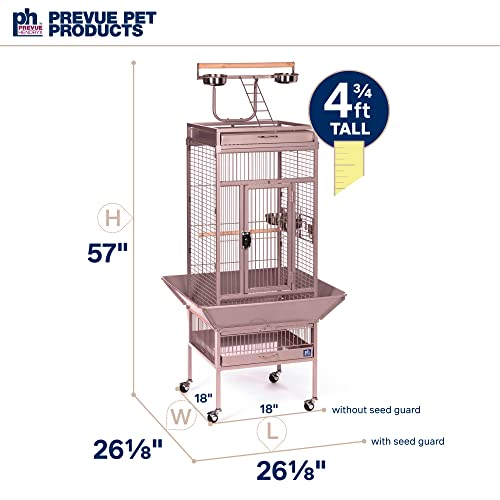 Prevue Pet Playtop Bird Cage Rolling Stand Seed Guards (Blush Finish / 18.0"L x 18.0"W x 57.0"H)