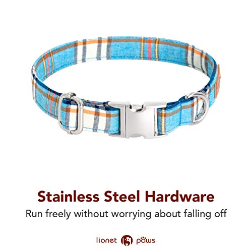 Boy Dog Collar with Bowtie (Blue Grid / X-Small (Pack of 1))