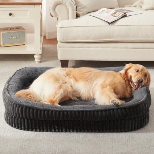 Orthopedic Dog Bed for Large Dogs Breeds (Dark Gray / 41"L x 30"W x 7.5"Th)