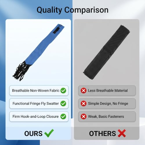 Non Woven Horse Tail Bag Breathable Protection for Braided Tails Keep and with Adjustable Drawstring for Equestrian Tack Storage (Blue)
