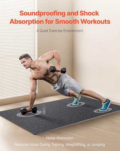 0.56In 100sq.ft 25 Tiles Gym Flooring for Home Gym (Black & White / 25"L x 25"W x 0.56"Th)