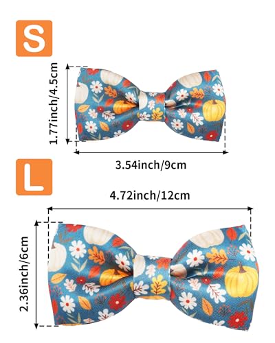 10 Pack Fall Dog Bowties for Small Dogs Sliding on Collar (S/M)