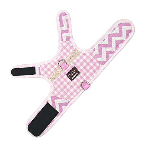Cat Harness and Leash Set Escape Proof (Pink Plaid / M 5.5-9 lbs)