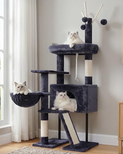 Cat Tree Tower for Indoor Cats (47.24 inches / Smoky gray)