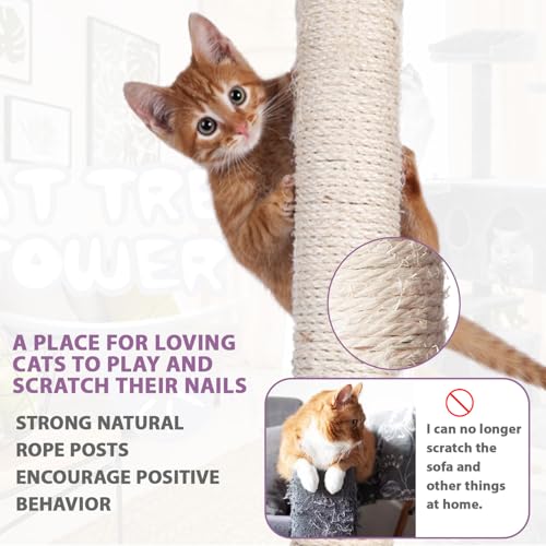 70 Inches Cat Tower for Indoor Cats Multi (70 in / Beige)