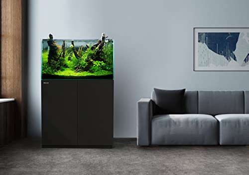 Wooden Aquarium Stand & Cabinet (W35.5xD17.7xH31.5in(90x45x80cm) / Black)