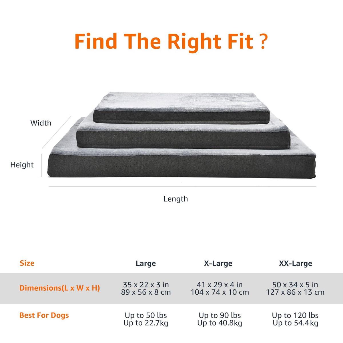 Washable Dog Bed with Cooling Gel Memory Foam (Mattress Bed / Large / Grey)