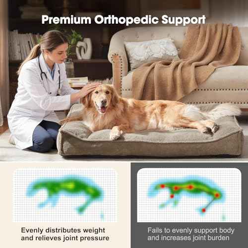 Orthopedic Dog Bed Medium Size Dog (Brown / 35"L x 25"W x 8"Th)