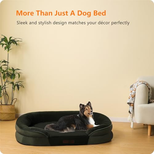 Orthopedic Waterproof Large Dog Bed Sofa (Green / Large(38 x 28.5 x 6 inch))