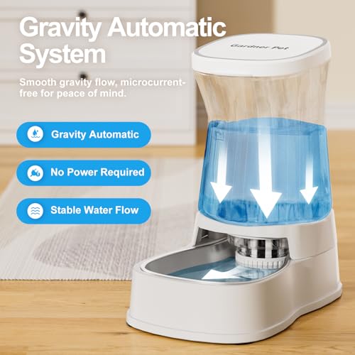 Automatic Dog Water Dispenser (Pearl White / 1 Gallon)