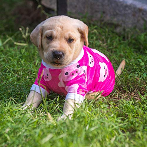 Dog Halloween Pajamas Puppy Onesies Small Dogs Soft Pjs Coat Cat Apparel Comfy Pet Christmas Clothes Outfit Doggie Bodysuit (X-Small / A04-Pink pig)