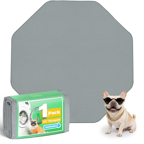 Washable Pee Pads for Dogs (Gray / 29" Octagon (1 Pack))