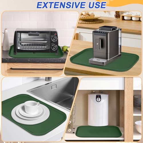 Waterproof Silicone Pet Food Mat with Raised Edge for Dog & Cat (Dark Olive / 24"L x 16"W)