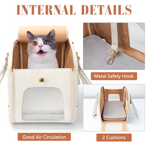 Dog Carrier Purse (15.3"L x 8.1"W x 10.0"H / Beige)