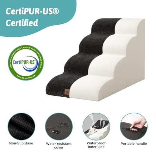 Dog Stairs for Small Dog 19.7" H (Black / Standard:15.7"x28.3"x19.7")