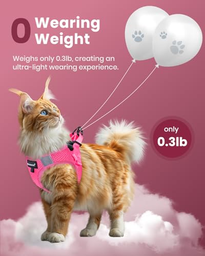 Cat Harness and Leash Set (Pink / XXL(Chest 16-18"))