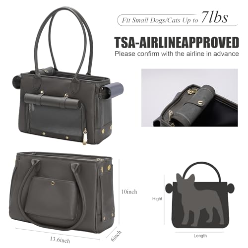 Fashion Pet Carrier Purse for Small Cat and Dog (Black / 13.6"L x 6"W x 10.0"H)