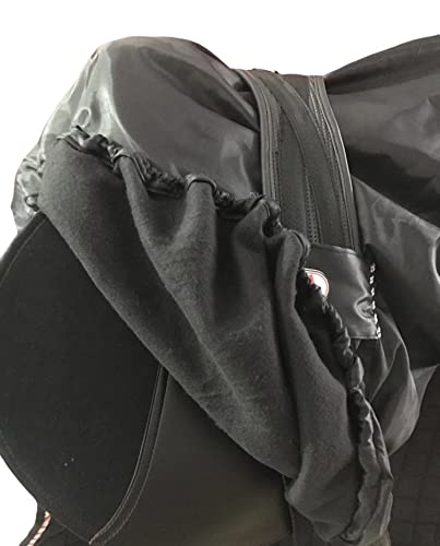 Nylon Waterproof Fleece Lined Ride On English Saddle Cover (Black)
