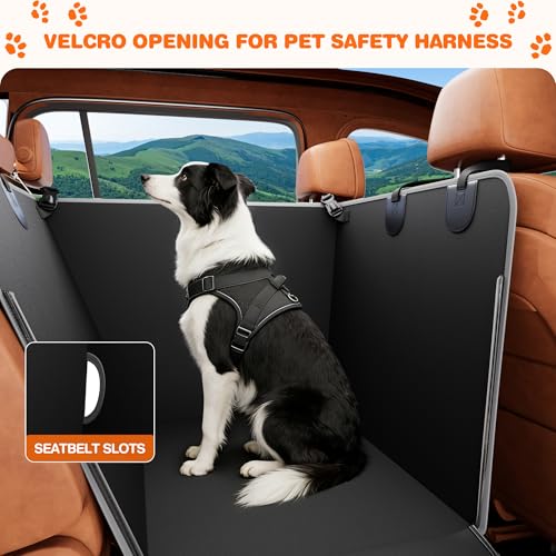 Half Dog Car Seat Cover for Back Seat (Black)