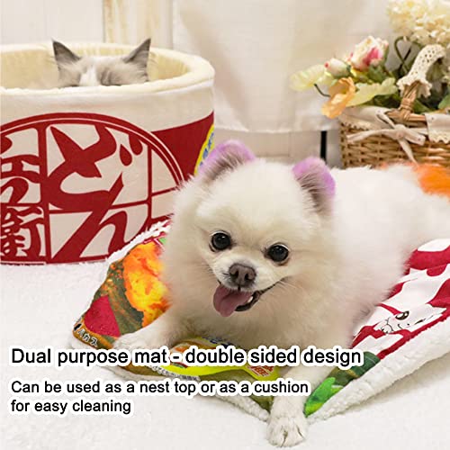 Ramen Noodle Cat Bed (19.7"L x 19.7"W x 7.9"Th / red)
