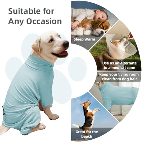 Dog Pyjamas PJS Sweater Clothes and Home Clothing Suitable for Small to Medium Breeds of Dogs (Blue / L)