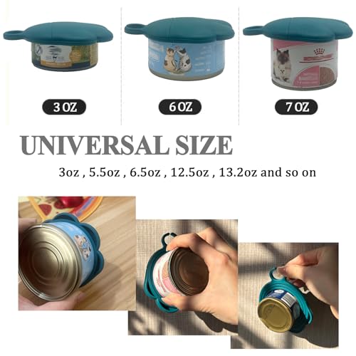 Cat Food Can Spoon & 3 Pcs Can Lids (Cat Paw / Dark Blue)