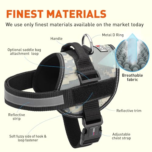 Dog Harness Reflective No (Urban Camo / Girth 33" to 46")