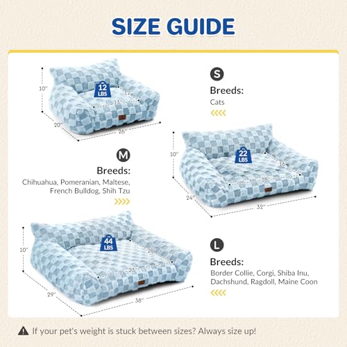Large Dog Bed Sofa (Blue / 38x29x10")