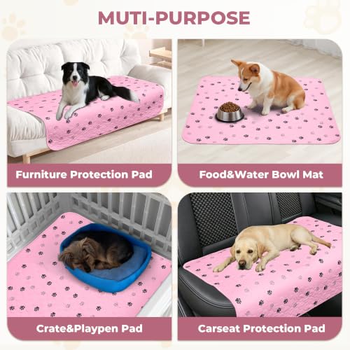 Washable Pee Pads for Dogs (Pink / 63*63 Inch (Pack of 2))