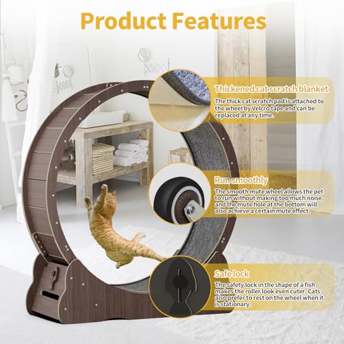 Cat Running Wheel (XL / Brown)