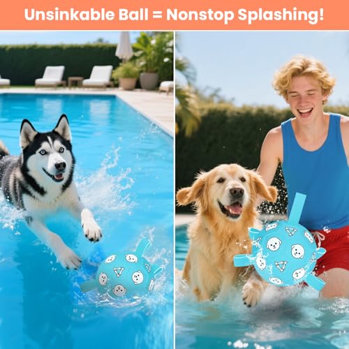 8 Inch Dog Soccer Ball with Straps (Pale Blue / Large-8 Inch)