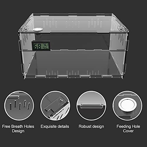 Acrylic Reptile Terrarium Breeding Tank Enclosure 11.4"x7.7"x5.9" (Small)
