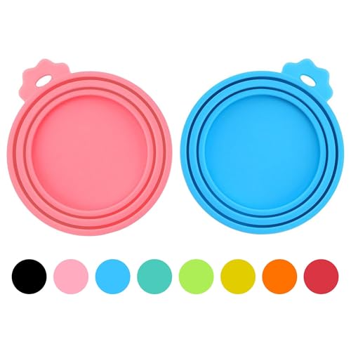 2 Pack Pet Food Cans Lids (Pink/Blue)