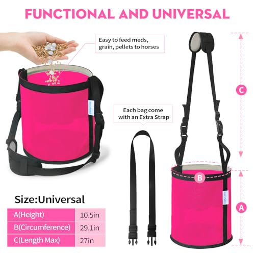 Horse Feed Bag 2 PCs (2 Pcs Magenta)