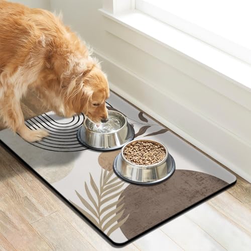 Dog Food Mats for Floors (Boho Brown / S(12"×20"))