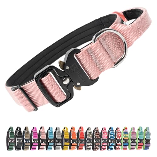 Tactical Dog Collar (Basic Pink - Handle Style / L: Neck 17.5" to 24.5")