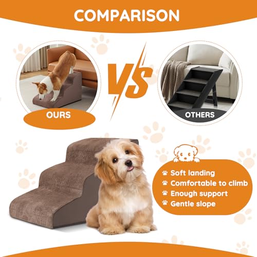Dog Stairs for Small Dogs 11.8" H (Coffee / 2-Step 11.8"H)