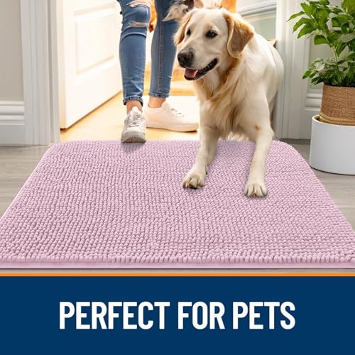 Dog Door Mat for Muddy Paws 44x24 (Dusty Rose / 44" X 24")