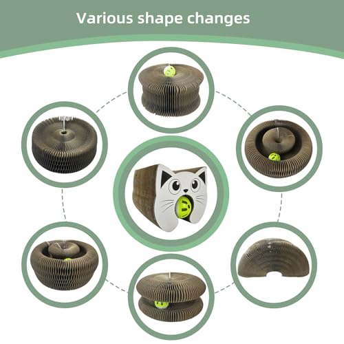 Interactive Scratching Board for Playful Kitties Magic Accordion Cat Scratching Post (1 Pack Round)