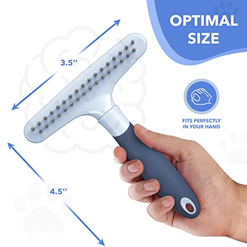 Dog rake deshedding dematting Brush Comb (Haze Blue)