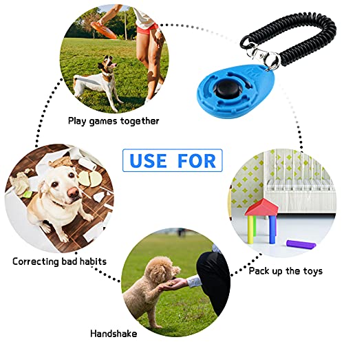 9 Pieces Dog Training Clicker with Wrist Strap Pet Behavioral Training Clicker for Dogs Cats Birds Horses