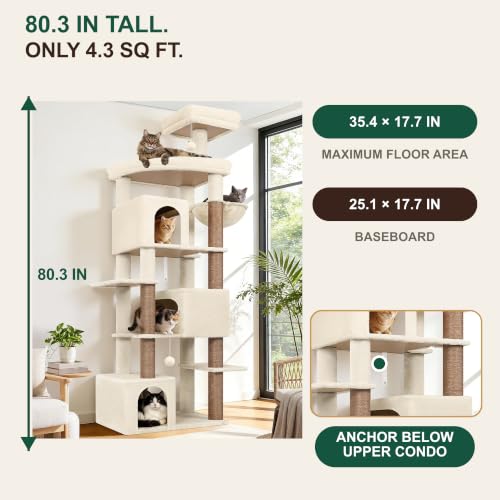 Large Cat Tree for Large Adult Cats (Beige)
