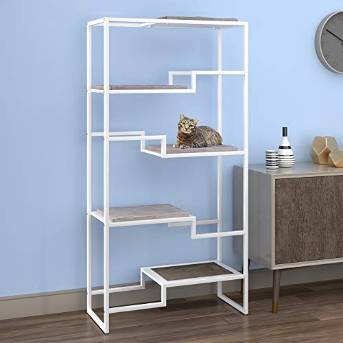 62 Inch Tall Metropolitan Cat Condo (White Frame)