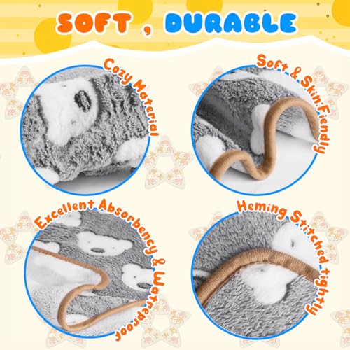 6 Pcs Guinea Pig Bedding Cage Liners Small Animal Flannel Blankets Sleep Mat Absorbent Reusable Pet Pee Bedding Pad Cover for Hamster Ferret Chinchilla Rabbit Hedgehog (16 x 24 Inch)