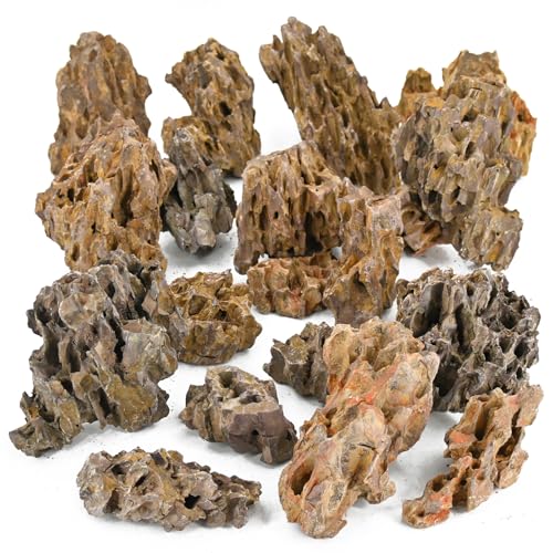 Aquarium Rock Dragon Stones 20lb Natural Rock for Fish Tank (20LB(2-8 inches))
