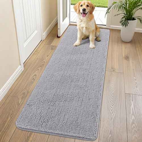 Dog Door Mat for Muddy Paws 70x24 (Light Grey / 70"X24")