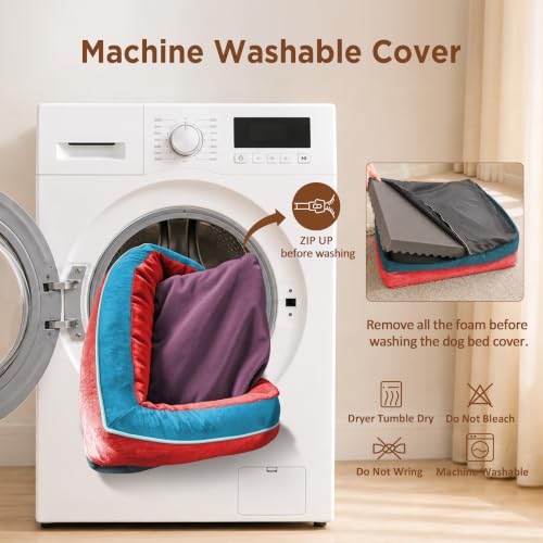 Orthopedic Dog Bed for Extra Large Dogs with Bolster (45.0"L x 35.0"W x 8.5"Th / San Francisco)